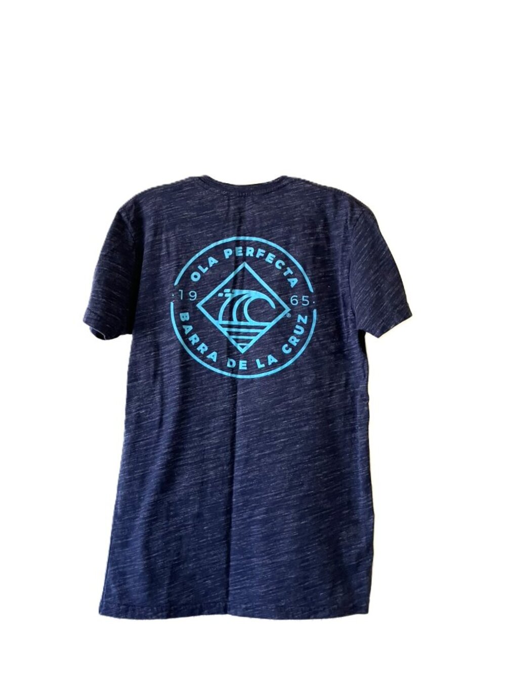 🌊 Ola Perfecta Surf Brand Tee | Men's S | Heathered Navy